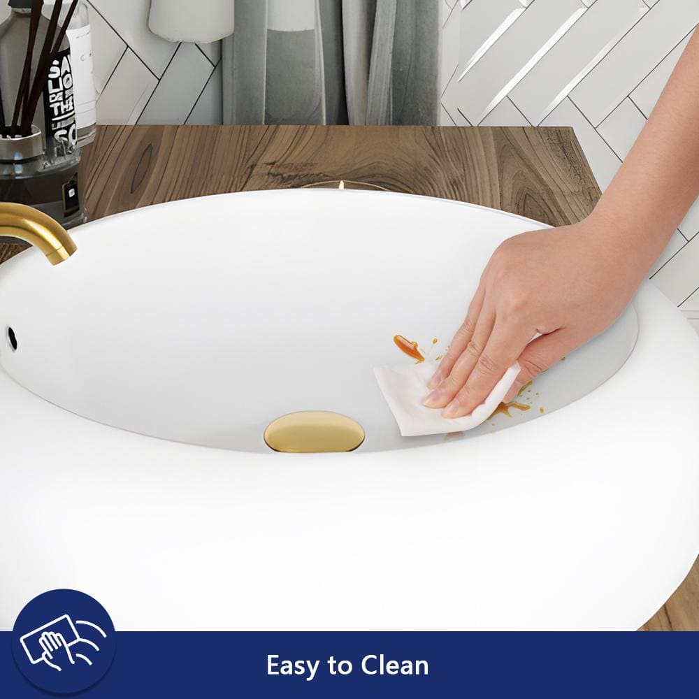 DeerValley 20" Round White Ceramic Vessel Bathroom Sink
