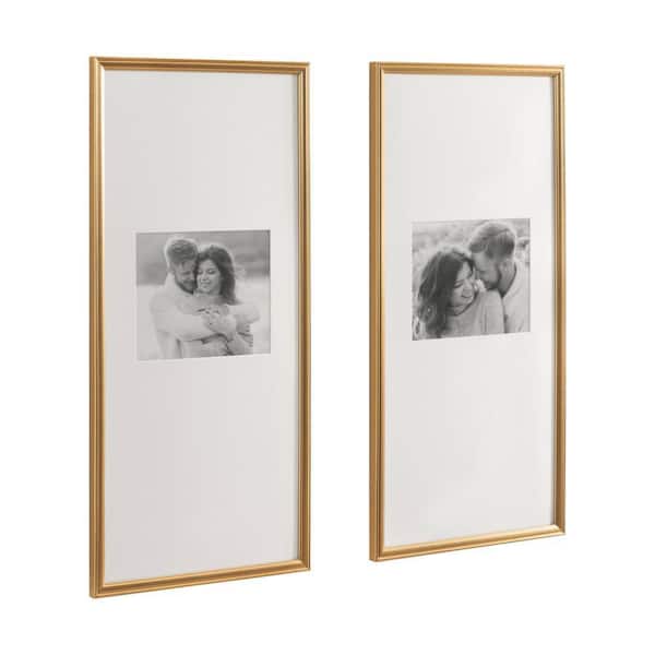 Adlynn Gold 14 in. x 30 in. Plastic Picture Frame (Set of 2)