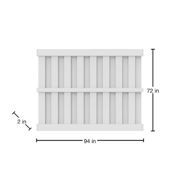 Barrette Outdoor Living Palisade 6 ft. x 8 ft. White Shadowbox Vinyl Fence Panel