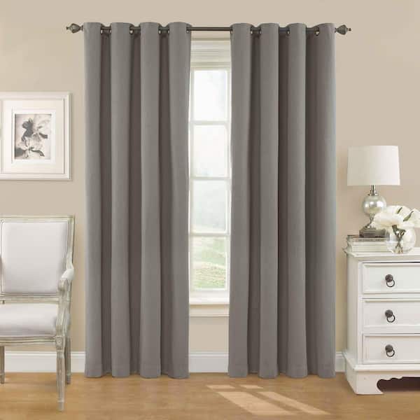 Eclipse Linen Thermal Grommet Blackout Curtain 52 in. W x 108 in. L