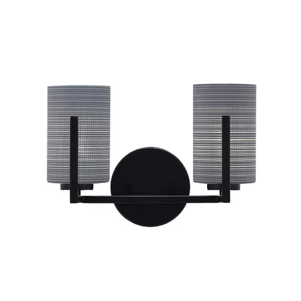 Unbranded Cottonwood 12.75 in. 2-Light Matte Black Vanity Light