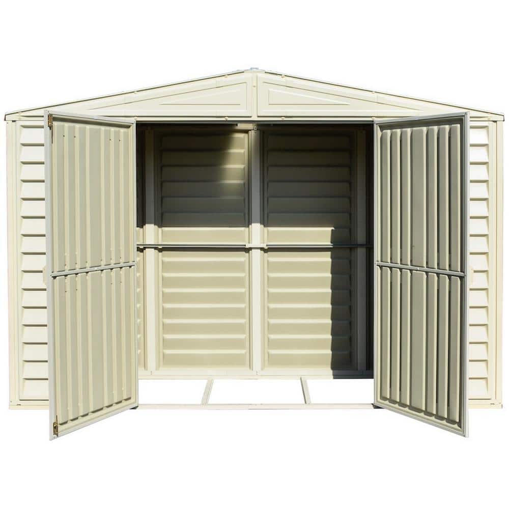 Beige 10.5 ft. x 2.8 ft. Vinyl Storage Shed Kit