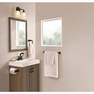 Hensley Press and Mark 3-Piece Bath Hardware Set with 24 in. Towel Bar, Paper Holder and Towel Ring in Matte Black