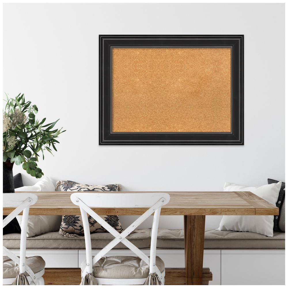 Amanti Art Black Framed Natural Cork Bulletin Board
