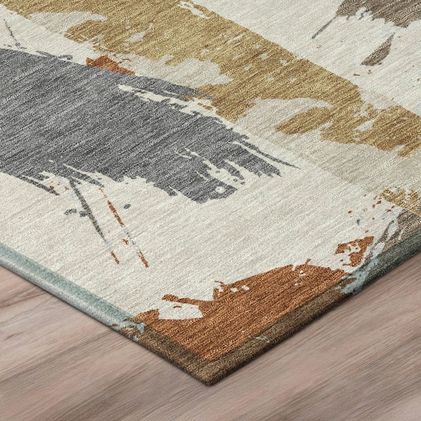 Chantille Machine Washable Indoor/Outdoor Abstract ACN3092 Paprika 10 ft. x 14 ft. Area Rug