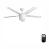 Merwry 52 in. Integrated LED Indoor White Ceiling Fan with Light Kit and Remote Control