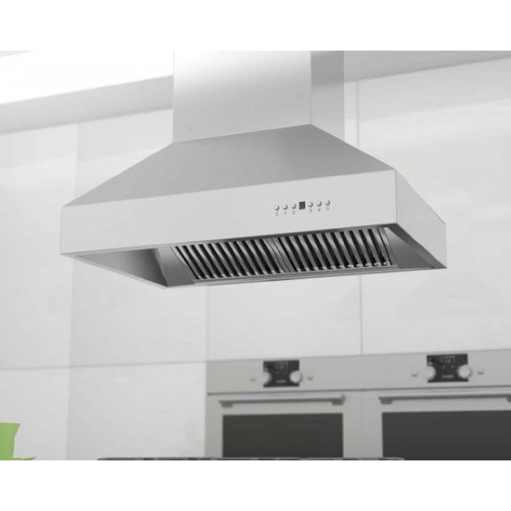 36" Stainless Steel Island Range Hood with LED Lighting