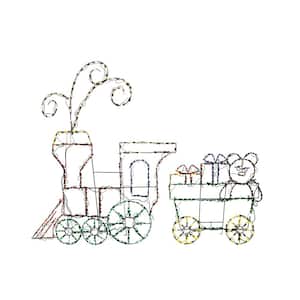 60 in. Christmas Led Animated Train Set Outdoor Decor 2-Piece