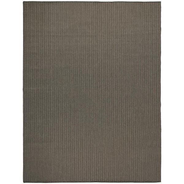 Nourison Horizon Indoor/Outdoor Charcoal 8 ft. x 10 ft. Geometric Contemporary Area Rug