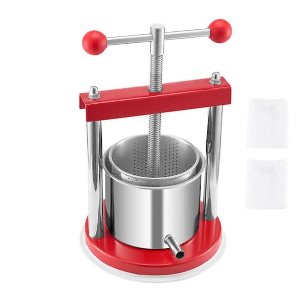 1. 65L Fruit Wine Press, 2-Stainless Steel Barrels, Manual Cider and Juice Maker, T-Handle for Apple, Grape, Honey