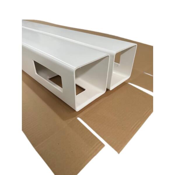 cadeninc 5 in. x 8 ft. White Vinyl Routed Fence Corner Post Set, Caps Included