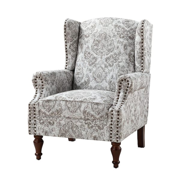 Beige wingback 2024 accent chair