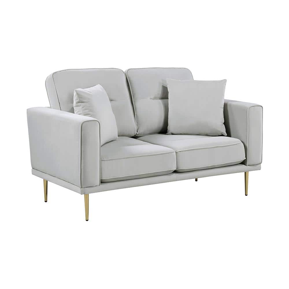 Armando 58 in. W Gray Velvet Loveseat