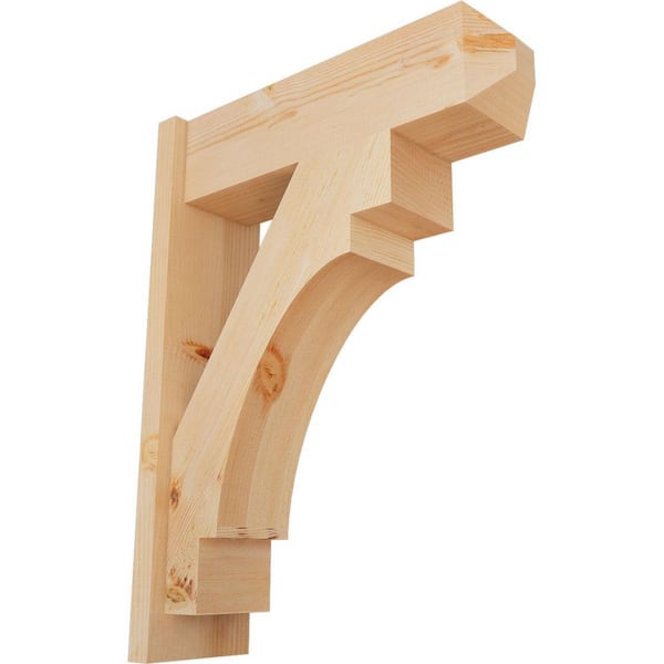 Ekena Millwork 8 in. x 32 in. x 24 in. Merced Craftsman Smooth Douglas Fir Outlooker