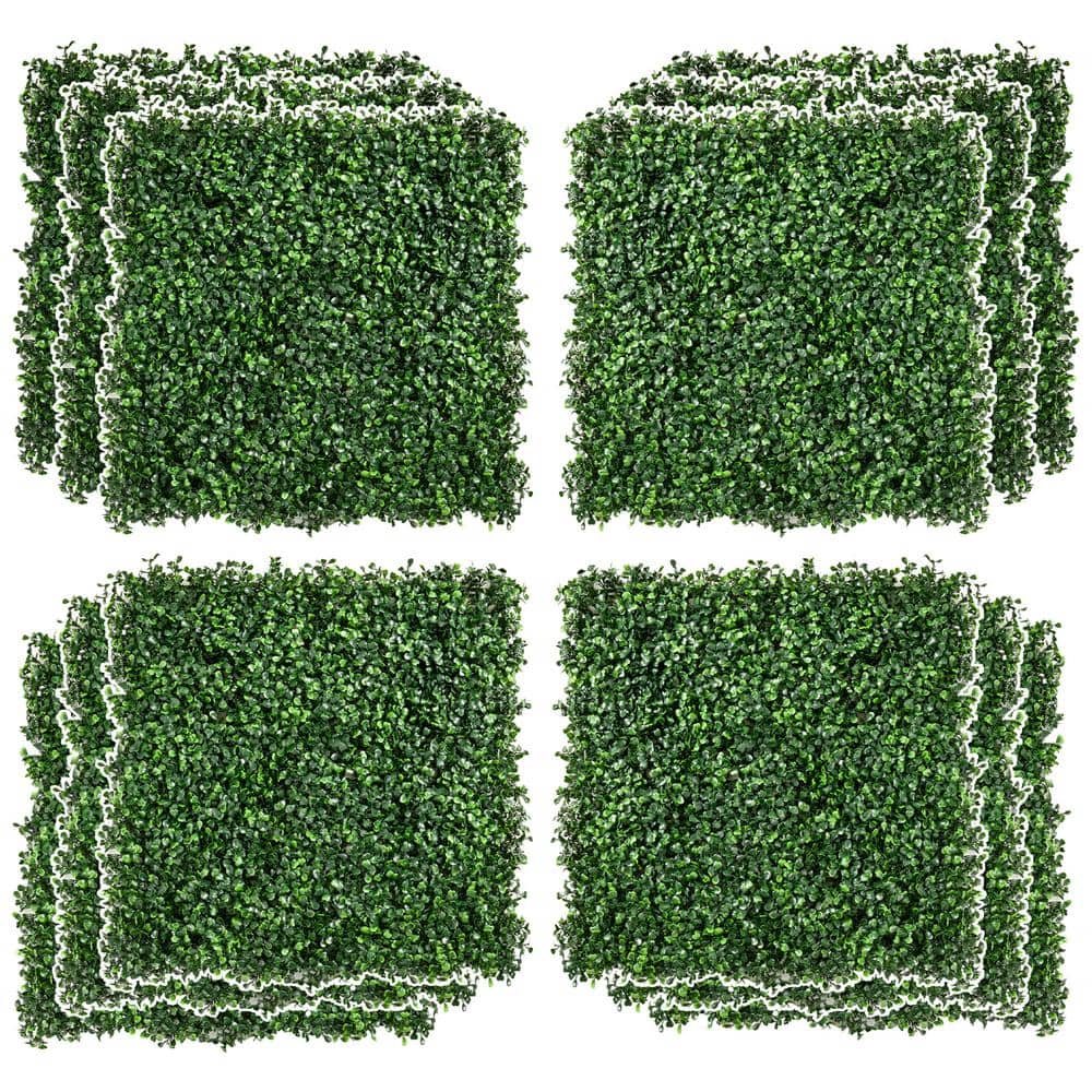 20 in. H x 20 in. W Artificial Boxwood Hedge 4Layer Roll Grass Panel Home D