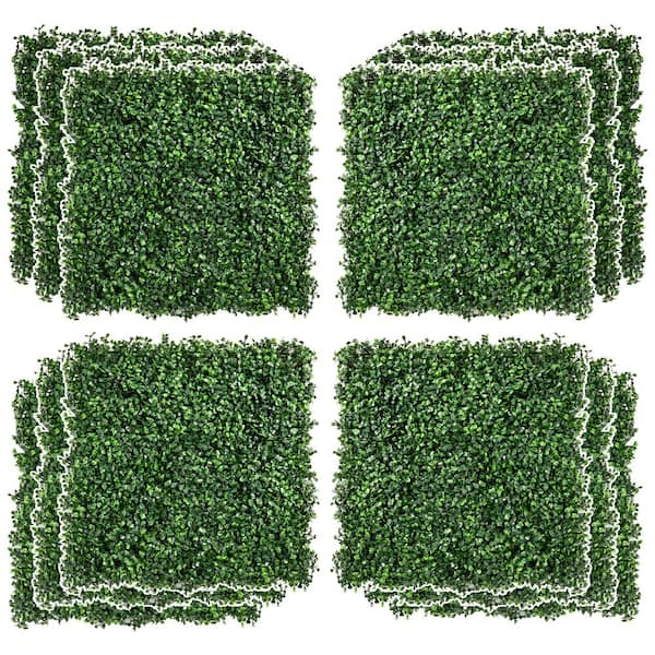 Unbranded 20 in. H x 20 in. W Artificial Boxwood Hedge 4Layer Roll Grass Panel Home Decor, Light Green