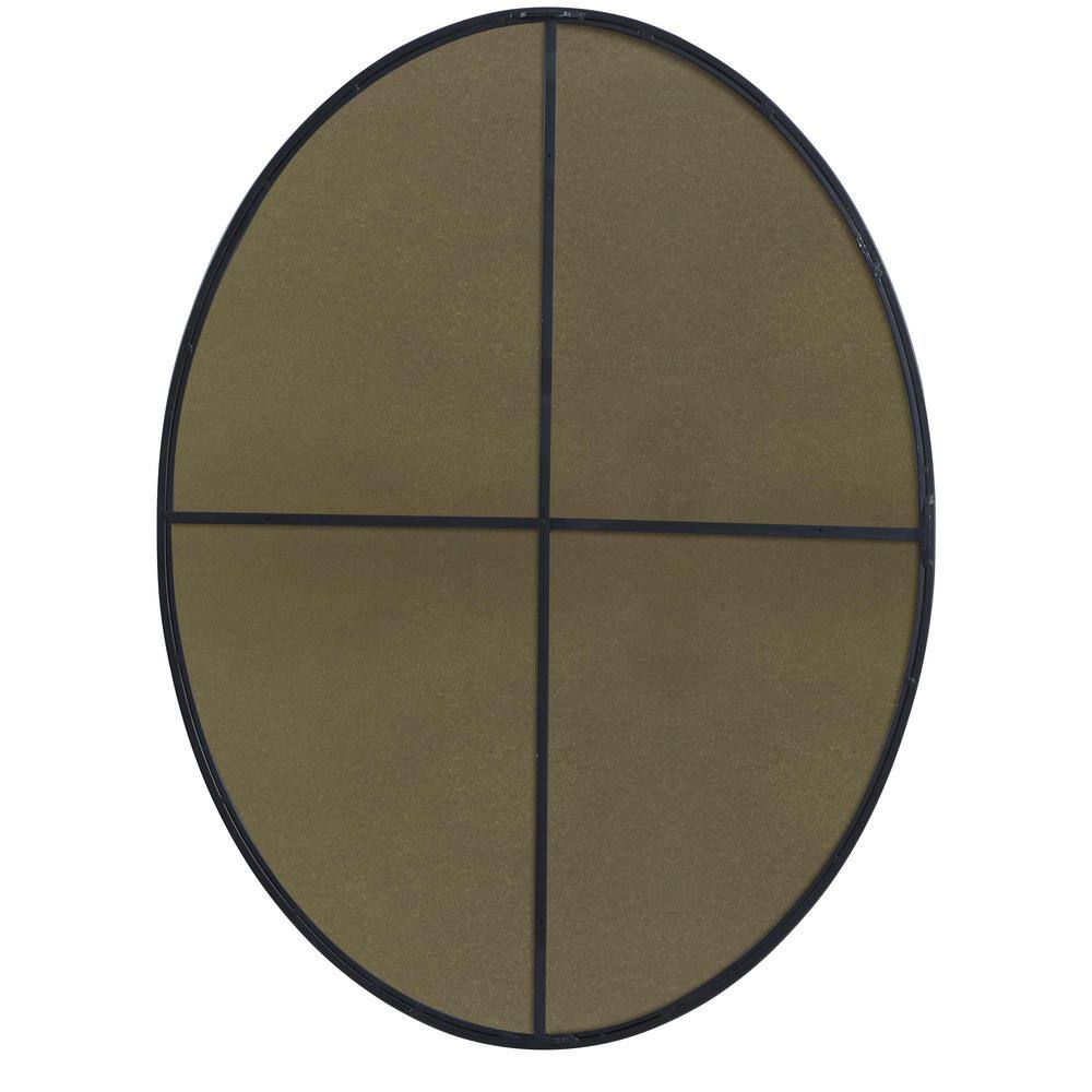 40-Inch Black Oval Metal Frame Mirror