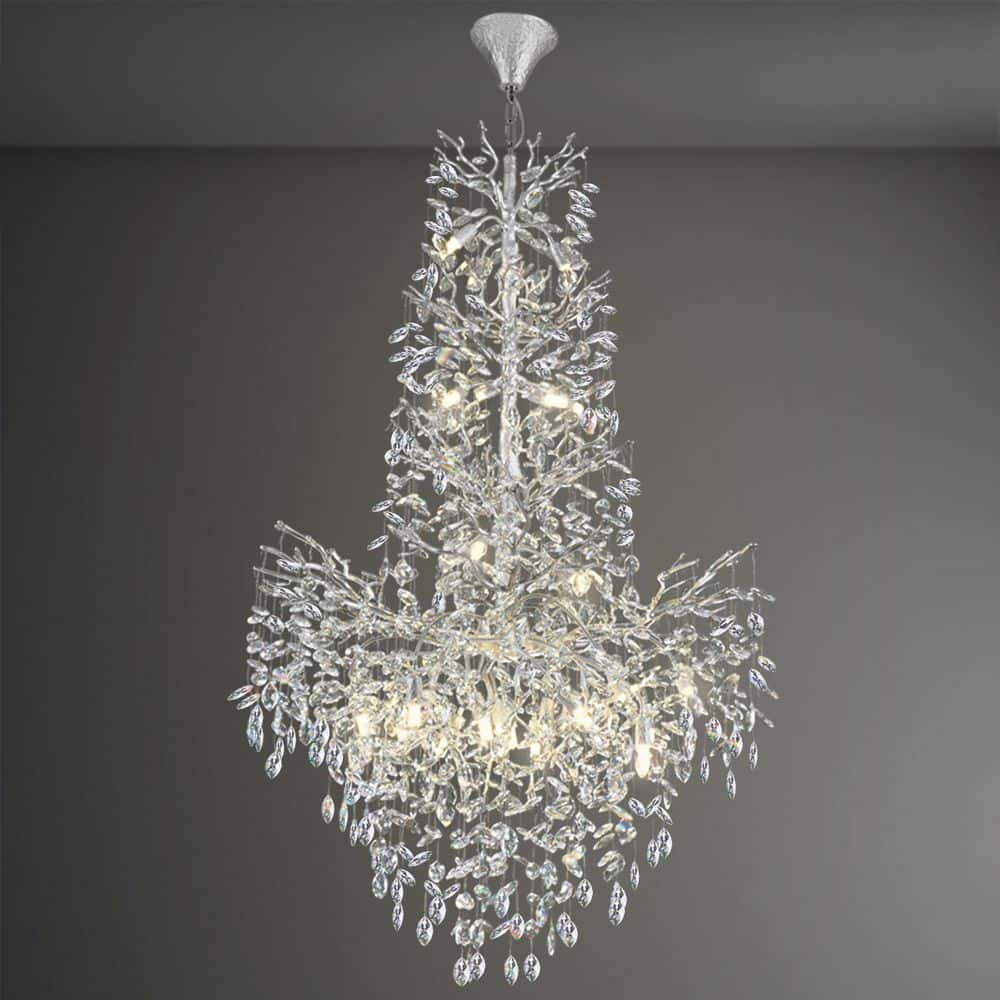 23 Lights 40 in. Silver Crystal Tree Branch Shape Chandelier, Modern Kitchen Chandelier, for Dining Room, Living Room price history on PriceWatchPro