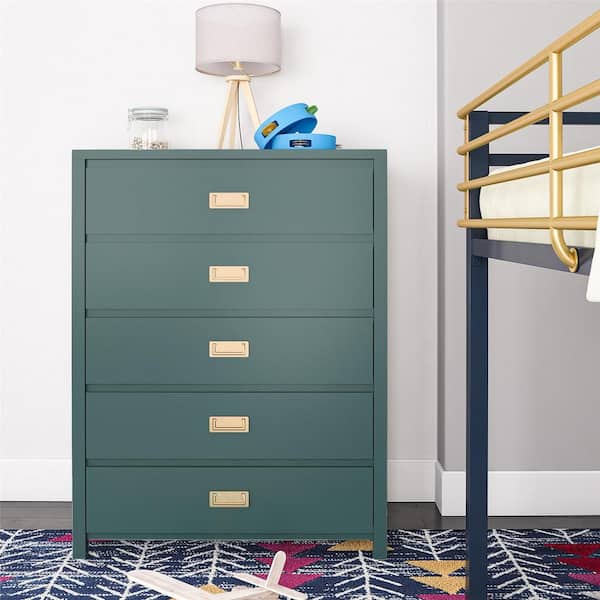 Little Seeds Haven 36 in., 5-Drawer Kids Dresser, Hunter