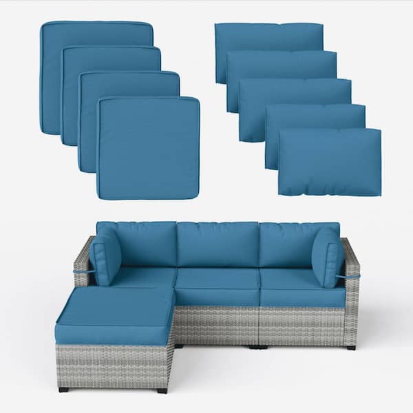 Kimunuk 9-Piece 25.6 in. Outdoor Cushion Covers Blue