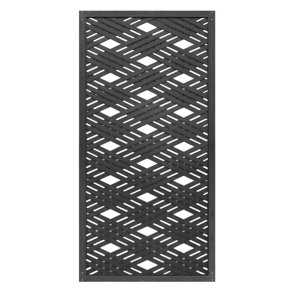Multy Home 24 in. x 48 in. Lattice Recycled Rubber Black Wall Decor Panel, Kit MT5100634 The