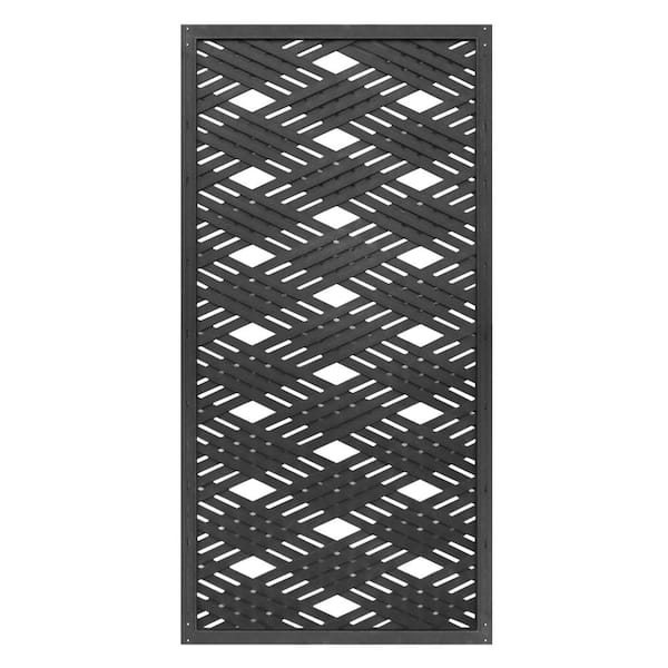 Multy Home 24 in. x 48 in. Lattice Recycled Rubber Black Wall Decor Panel, Kit