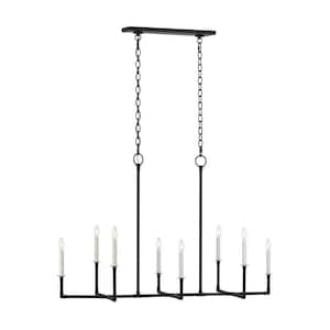 Bayview 8-Light Aged Iron Linear Chandelier