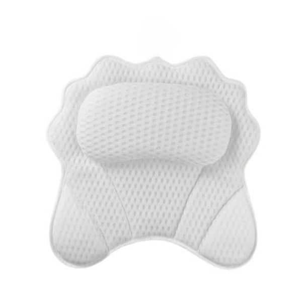 Adrinfly Ergonomic Bathtub Pillow with Head, Neck, Shoulder and Back Support, 4D Bath Pillows 6 Powerful Suction Cups in White