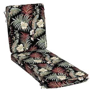 ProFoam 21 in. x 72 in. Outdoor Chaise Lounge Cushion in Simone Black Tropical