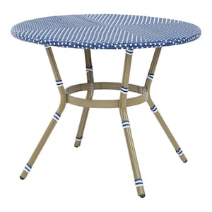 Corvo Brown Round Aluminum Outdoor Dining Table