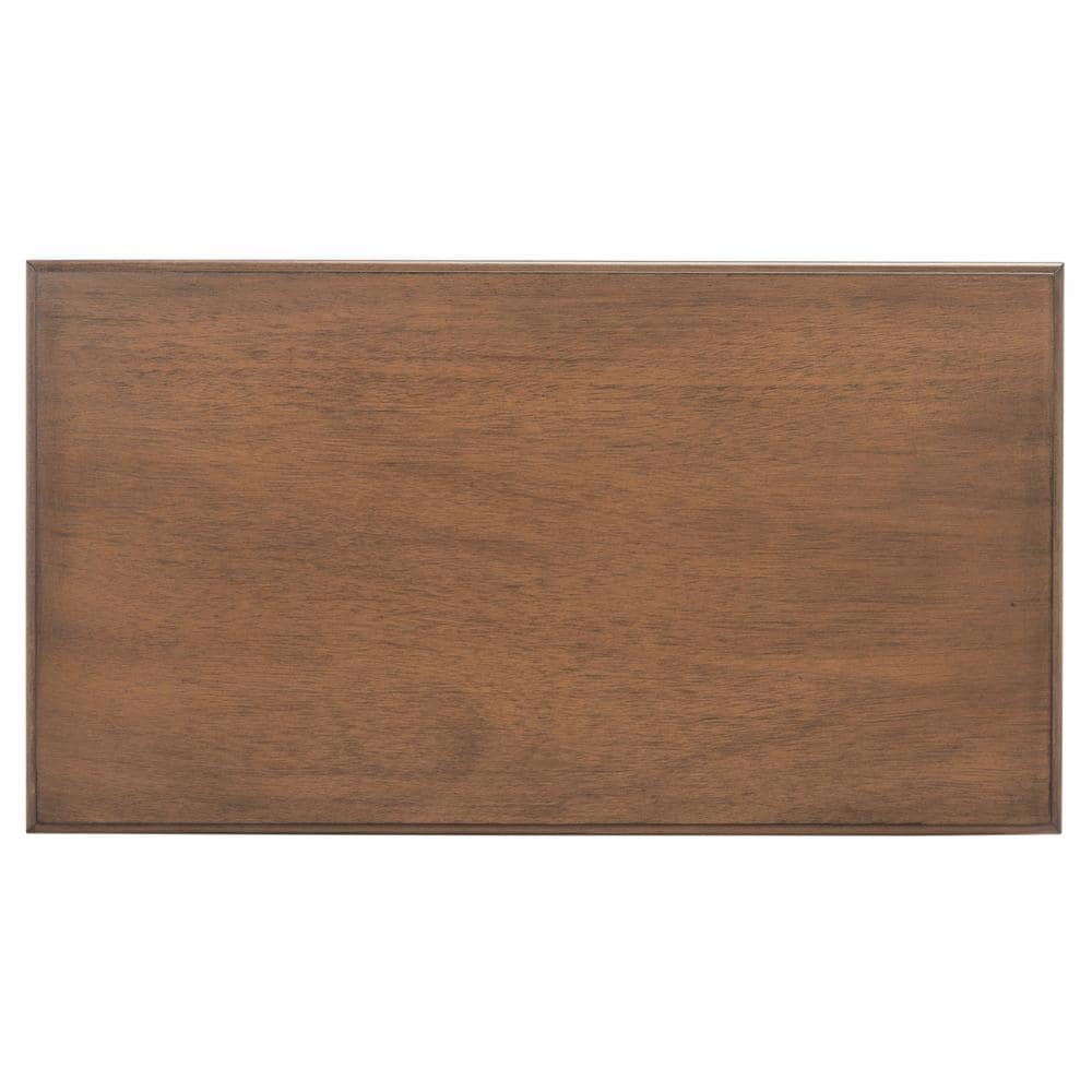 Athena Brown Wood and Metal 3-Drawer Console Table