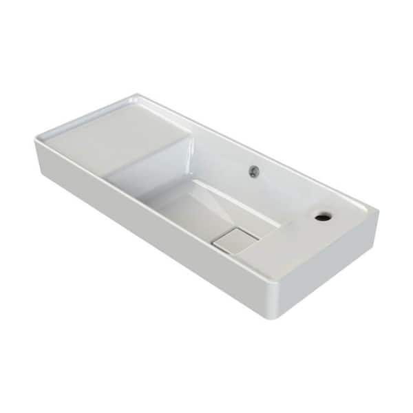 Nameeks Sharp Wall Mounted Bathroom Sink in White