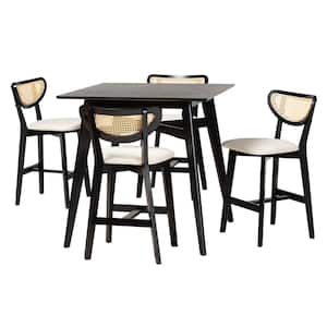 Dannell 5-Piece Cream and Black Bar Table Set