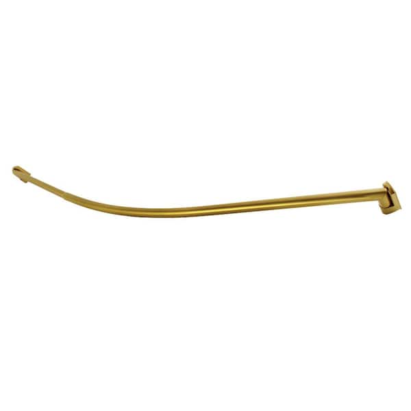 Edenscape 60 in. to 72 in. Adjustable Curved Shower Curtain Rod in Brushed Brass