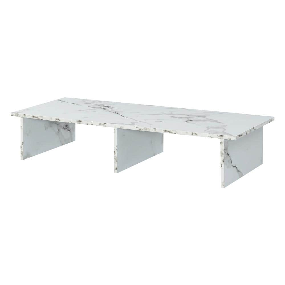 Convenience Concepts Designs2Go TV/Monitor Riser for TVs up to 46 Inches  White Faux Marble