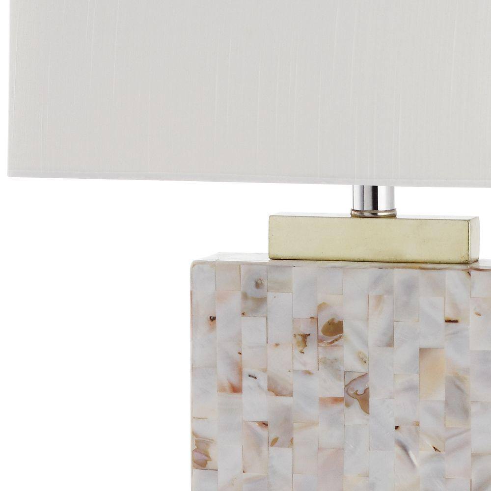 Tory Shell Cream 24.5" Traditional Desk Lamp with White Shade