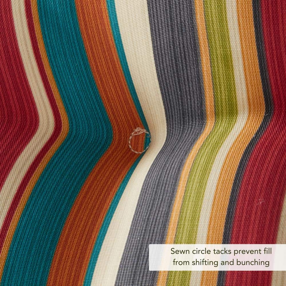 Sunset Stripe 42" Outdoor Tufted Chair Cushion Set in Fade-Resistant Polyester