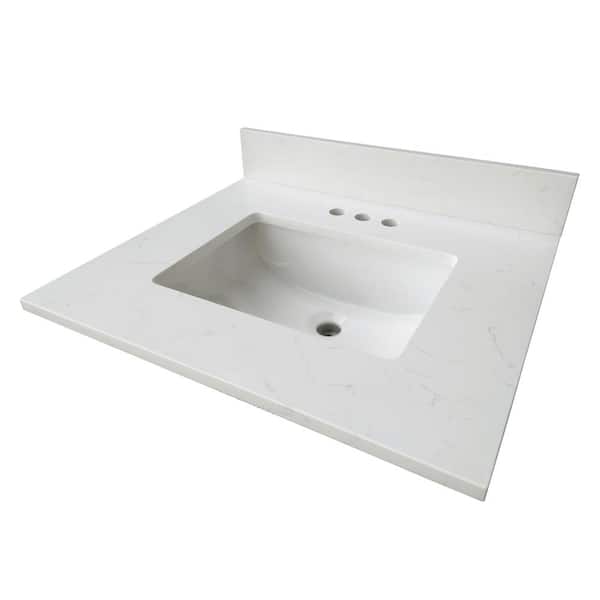 Barcelona 73 in. W x 22 in. D Double Bath Vanity in White with Granite Vanity Top in Grey and White Sink