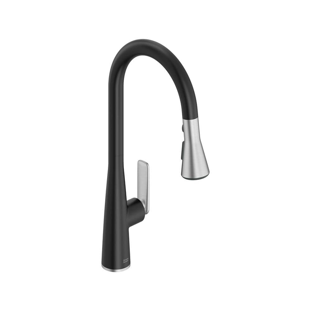 Aspirations 18 in Single Handle Pull Down Triple Sprayer Kitchen Faucet with 360° Swivel in Matte Black/Stainless Steel price history on PriceWatchPro