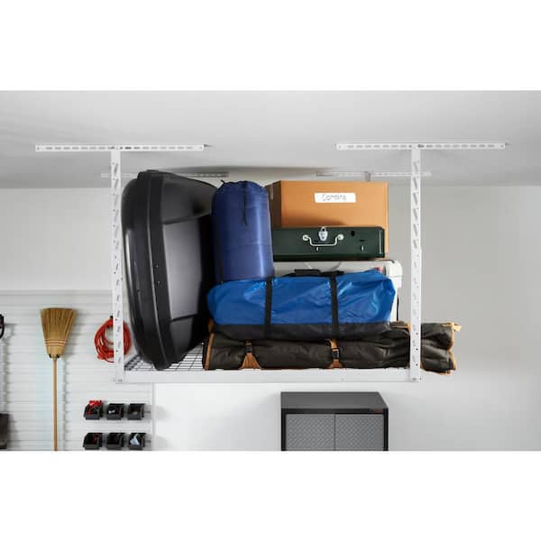 GearLoft Hammered White Adjustable Height Overhead Garage Storage Rack (48 in W x 48 in D)
