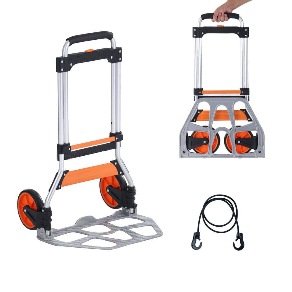 Folding Hand Truck, 275 lbs. Capacity, Aluminum Portable Cart, Convertible with Telescoping Handle and PP+TPR Wheels price history on PriceWatchPro