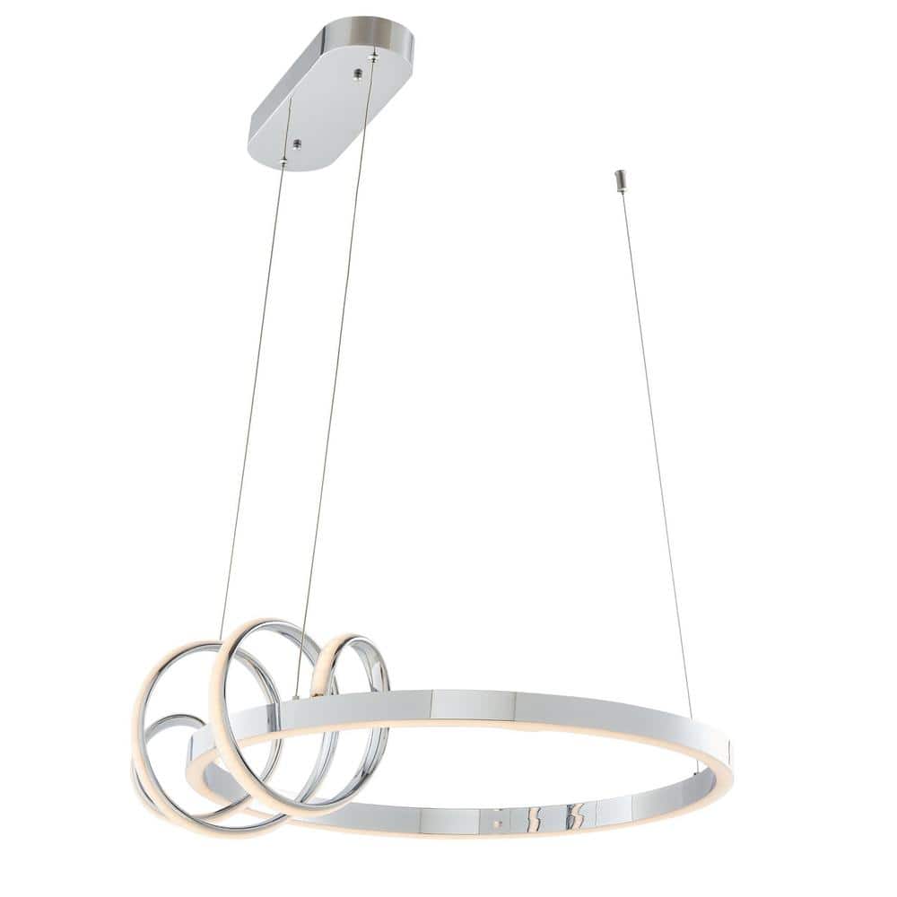 Salzburg 1-Light Round CCT Integrated LED Chrome Chandelier price history on PriceWatchPro
