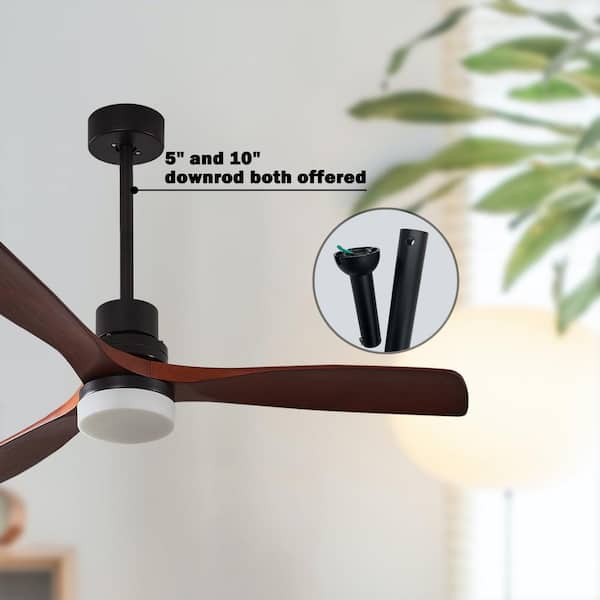 Youkain 52 In Integrated Led Light Bulb Indoor Used Wood And Black Color Smart Ceiling Fan With Remote Control Ac Motor Hdlp Jsfl5201ac Integrated Led Light Bulb Indoor, Can You Use Smart Light Bulbs In Ceiling Fans