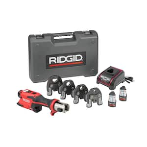 RP 251 Stainless Steel Press Tool Kit Includes 4-ProPress Jaws (1/2, 3/4, 1,1-1/4 in.),2-12V Batteries,Charger Plus Case