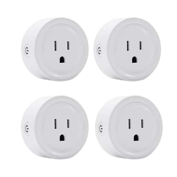 10 Amp 100-240-Volt Smart Plug Mini Wi-Fi Outlets Plug Mini Wireless Outlet Plug Connector, White (4-Pack)
