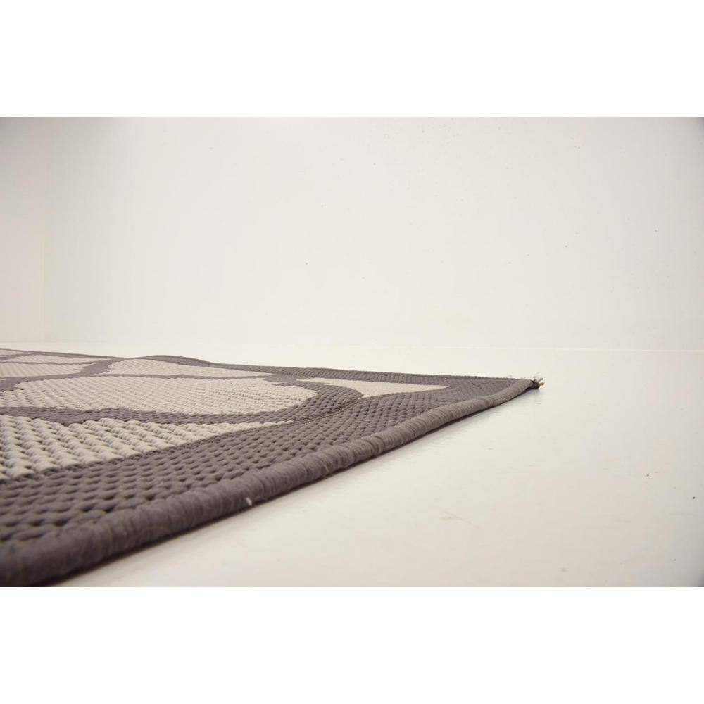 6' x 6' Square Gray Synthetic Outdoor Easy-Care Area Rug