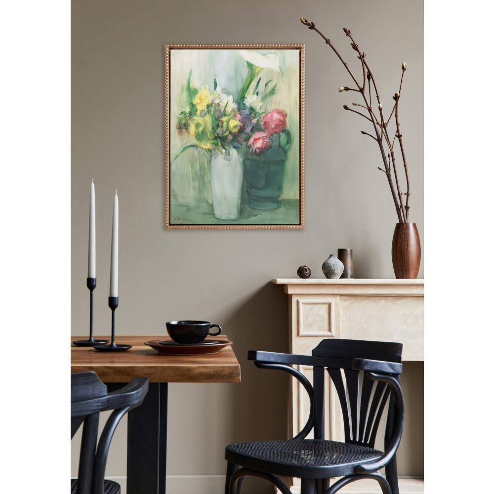 Gold Framed 18x24 Watercolor Floral Canvas Print