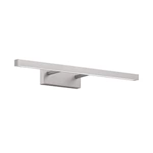 Parallax 18 in. 1-Light Brushed Nickel LED Vanity Light Bar with Selectable White 2700K-3000K-3500K