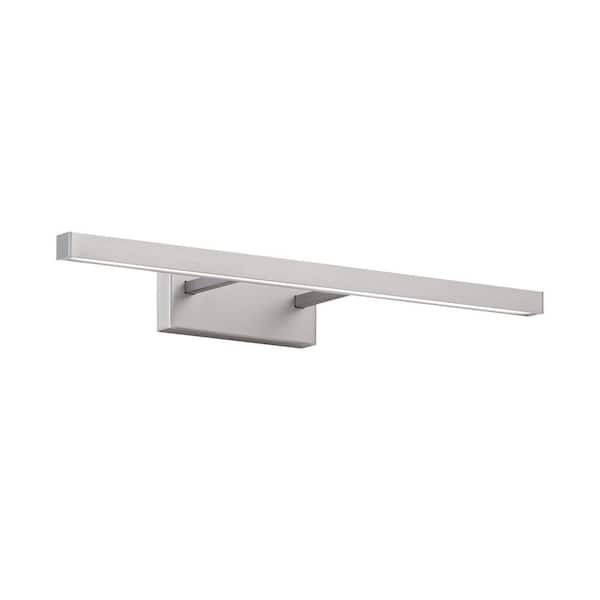 WAC Lighting Parallax 18 in. 1-Light Brushed Nickel LED Vanity Light Bar with Selectable White 2700K-3000K-3500K