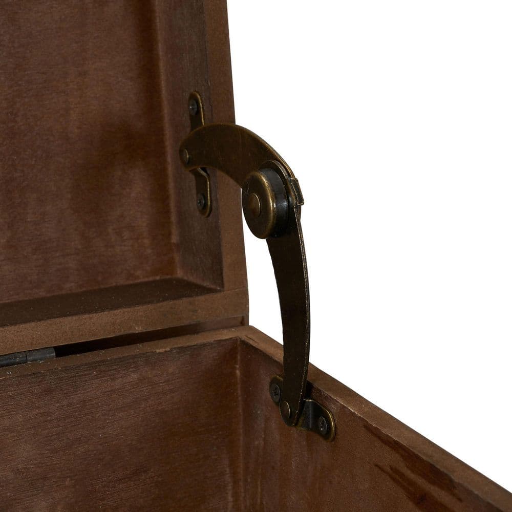 Antique Arch Brown Solid Wood Storage Trunk 20"